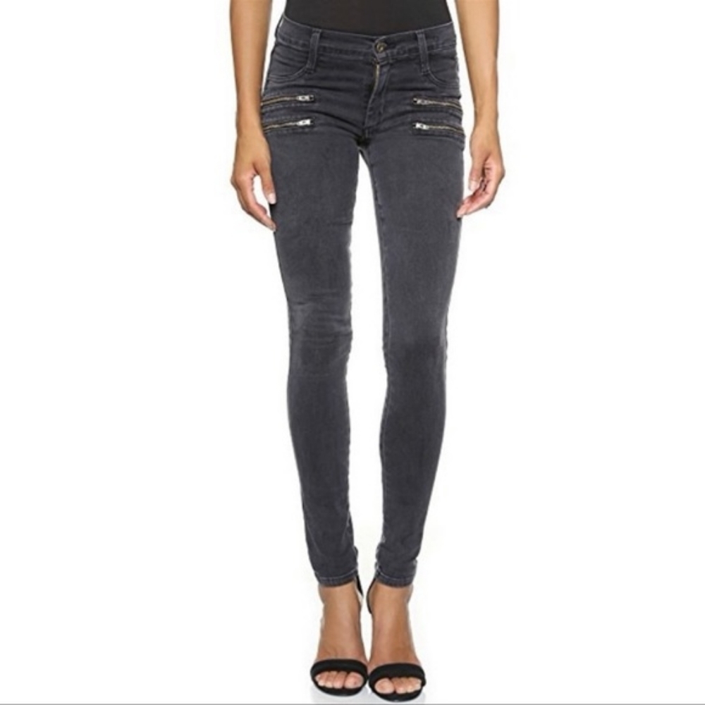 Madewell Moto Double Zipper Black Jeans